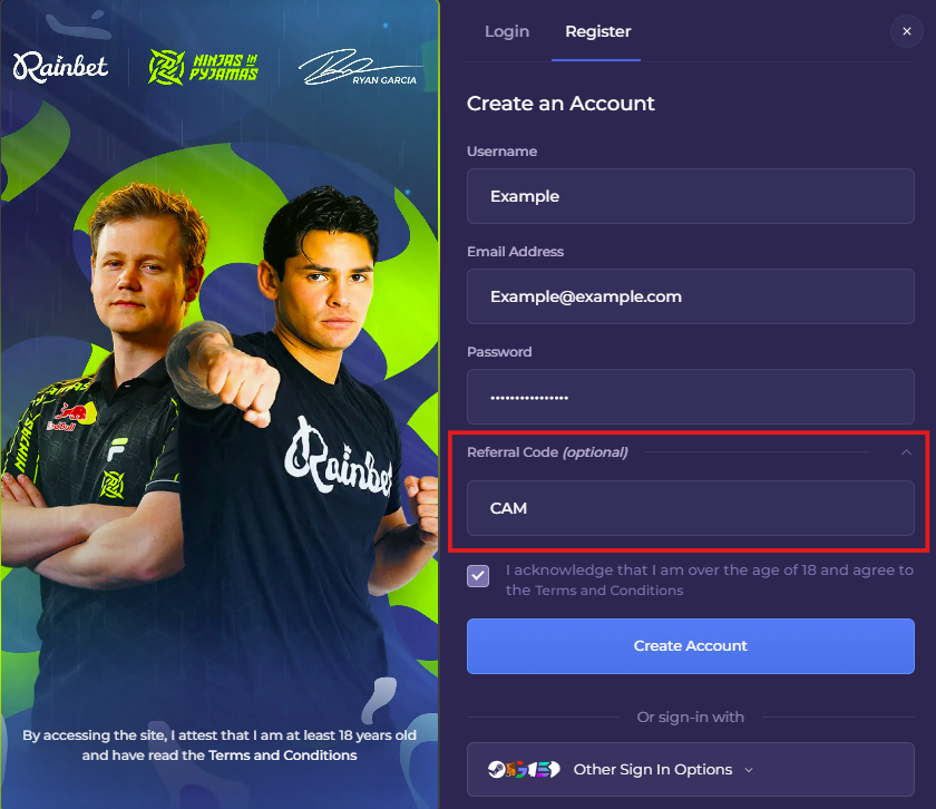 Rainbet Registration